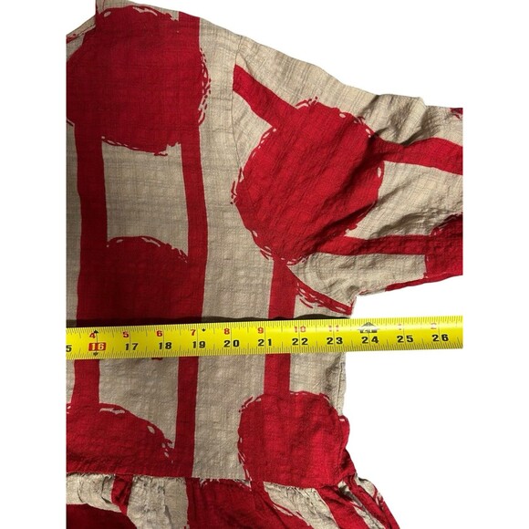 Cellabie Short Sleeve Dress Midi Size 2X Pockets Whimsical Lagenlook Hipster - Picture 5 of 7